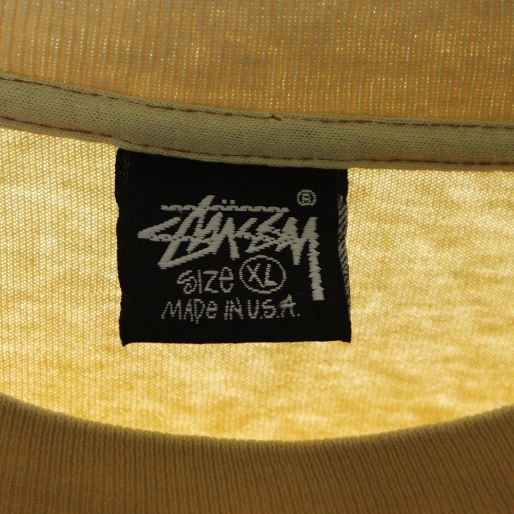 STUSSY(ステューシー) 80s OLD STUSSY JUGGLER PIGMENT TEE オールド ジャグラー ピグメント ピエロ 両面プリント Tシャツ 半袖カットソー イエロー