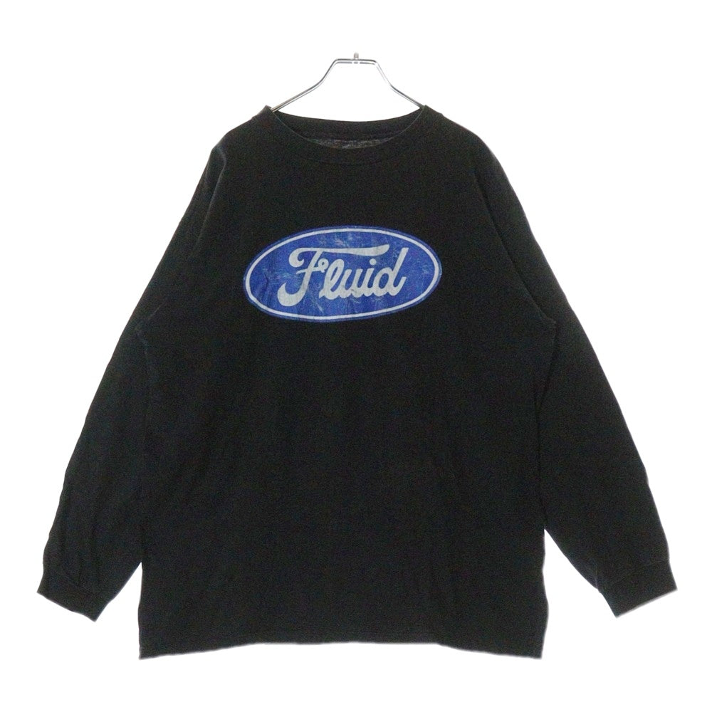 VINTAGE(ヴィンテージ) 90s FLUID L/S フリード フロント プリント Tシャツ 長袖カットソー ブラック