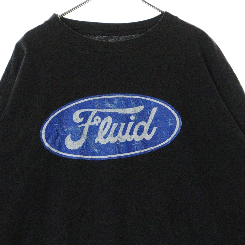 VINTAGE(ヴィンテージ) 90s FLUID L/S フリード フロント プリント Tシャツ 長袖カットソー ブラック