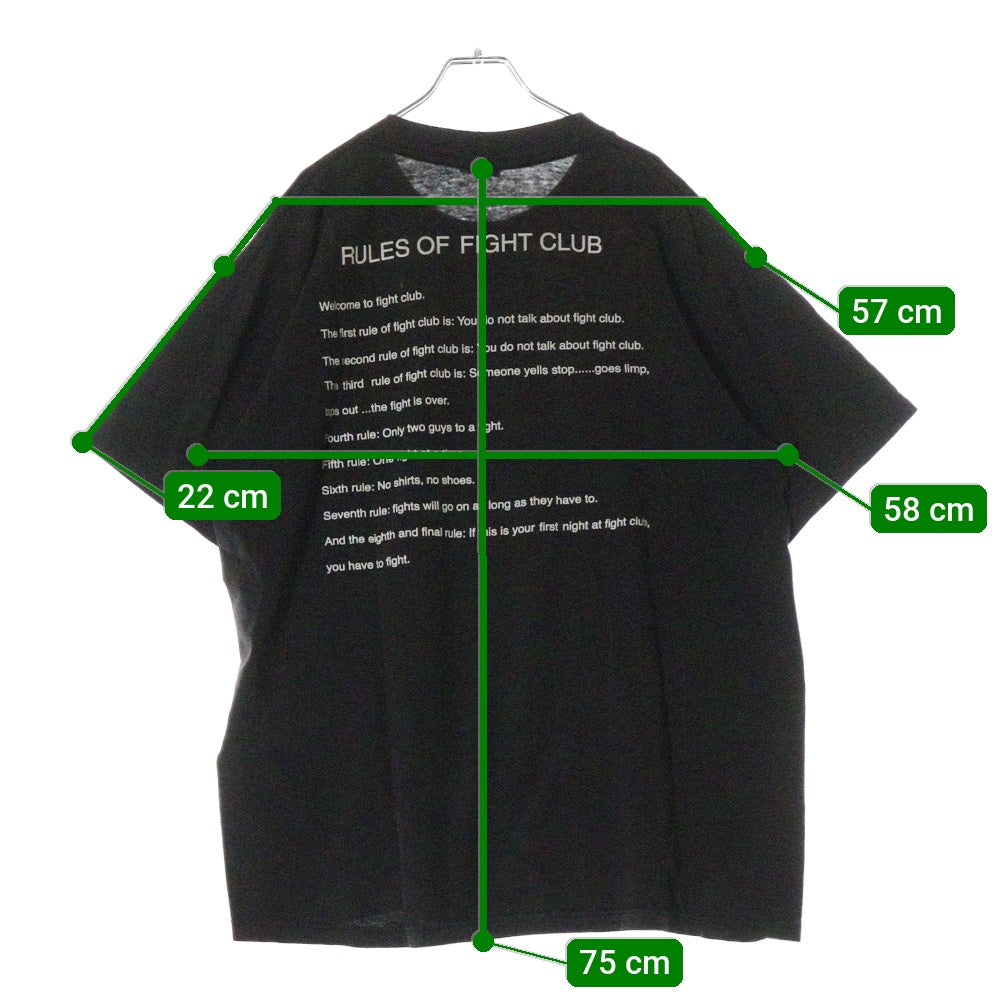 VINTAGE(ヴィンテージ) 00s FIGHT CLUB Rules Of Fight Club MOVIE TEE ファイトクラブ ルール Tシャツ 半袖カットソー ブラック