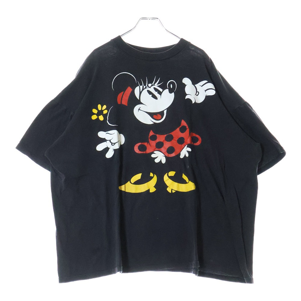 VINTAGE(ヴィンテージ) 90s DISNEY MINNIE MOUSE ディズニー ミニー フロントプリント Tシャツ 半袖カットソー ブラック