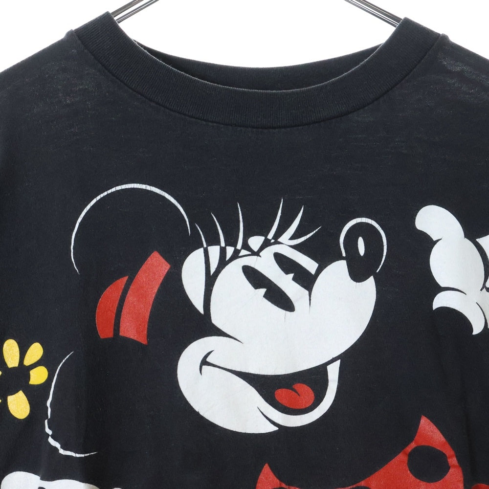 VINTAGE(ヴィンテージ) 90s DISNEY MINNIE MOUSE ディズニー ミニー フロントプリント Tシャツ 半袖カットソー ブラック