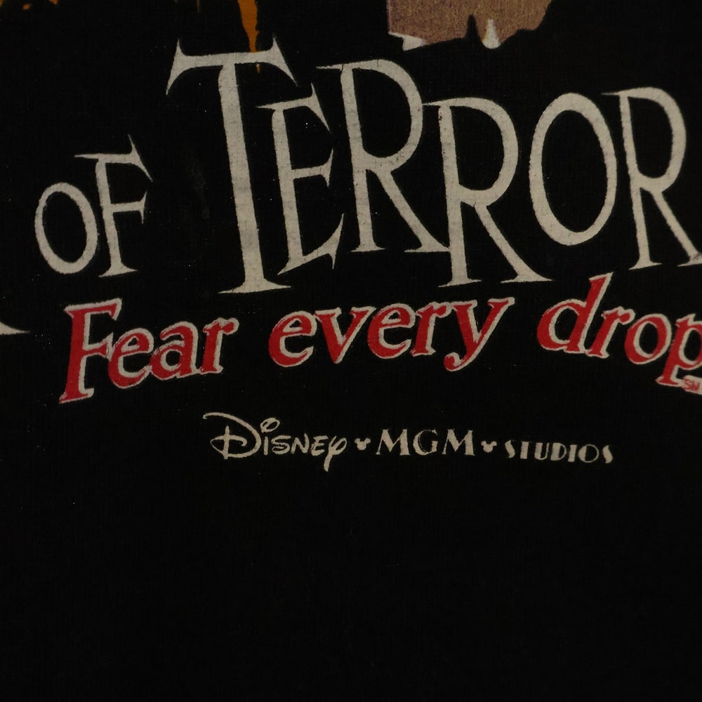 VINTAGE(ヴィンテージ) 90-00s DISNEY TOWER OF TERROR Fear every drop ディズニー タワーオブテラー フロントプリント Tシャツ 半袖カットソー ブラック
