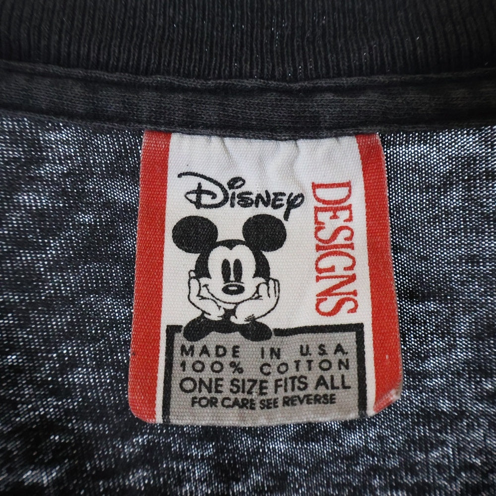 VINTAGE(ヴィンテージ) 90S DISNEY FANTASIA Mickey Mouse ディズニー ファンタジア ミッキー フロントプリント Tシャツ 半袖カットソー ブラック