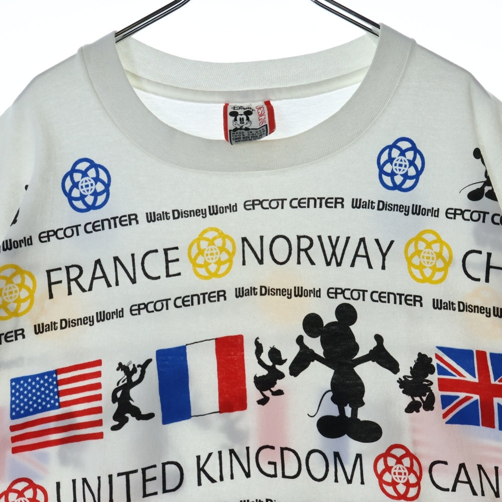 VINTAGE(ヴィンテージ) 90s WAIT DISNEY WORLD EPCOT DISNEY ディズニー オーバープリント Tシャツ 半袖カットソー ホワイト