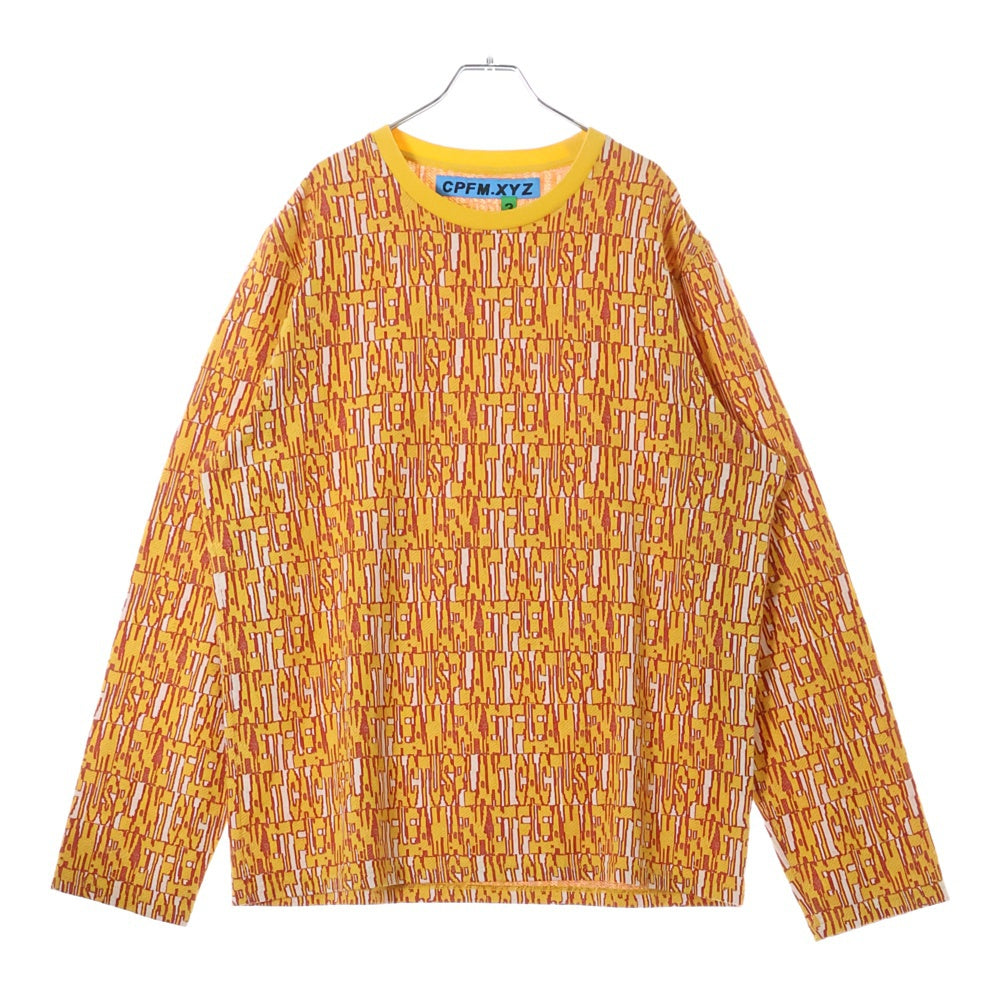 CACTUS PLANT FLEAMARKET CPFM(カクタス プラント フリーマーケット シーピーエフエム) SS21 ANXIETY HACQARD LONGSLEEVE TEE アングザイアティ ジャガード ロングスリーブ 長袖カットソー オレンジ