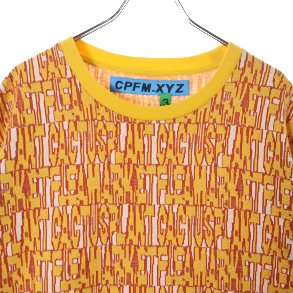 CACTUS PLANT FLEAMARKET CPFM(カクタス プラント フリーマーケット シーピーエフエム) SS21 ANXIETY HACQARD LONGSLEEVE TEE アングザイアティ ジャガード ロングスリーブ 長袖カットソー オレンジ