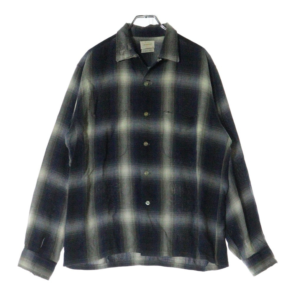VINTAGE(ヴィンテージ) 60ー70s BRENT ブレント オンブレ オープンカラー 長袖 シャツ ブルー