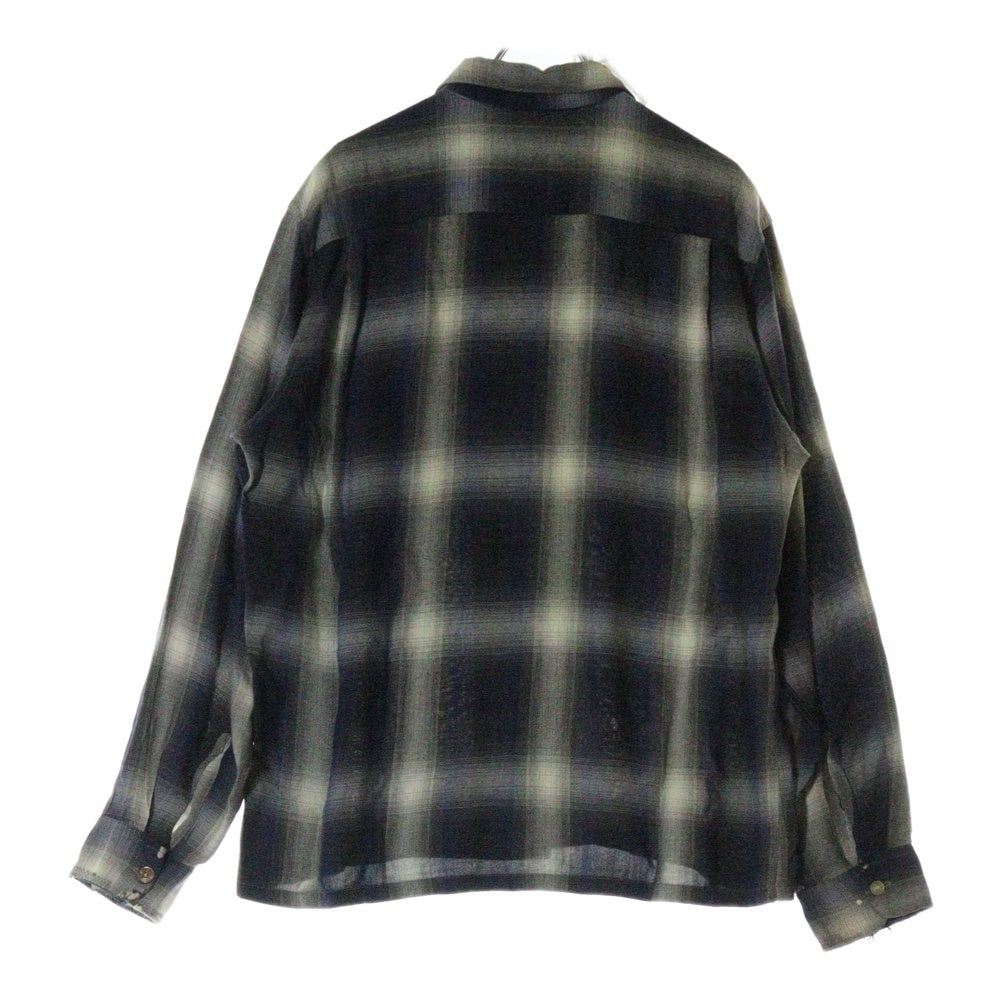 VINTAGE(ヴィンテージ) 60ー70s BRENT ブレント オンブレ オープンカラー 長袖 シャツ ブルー