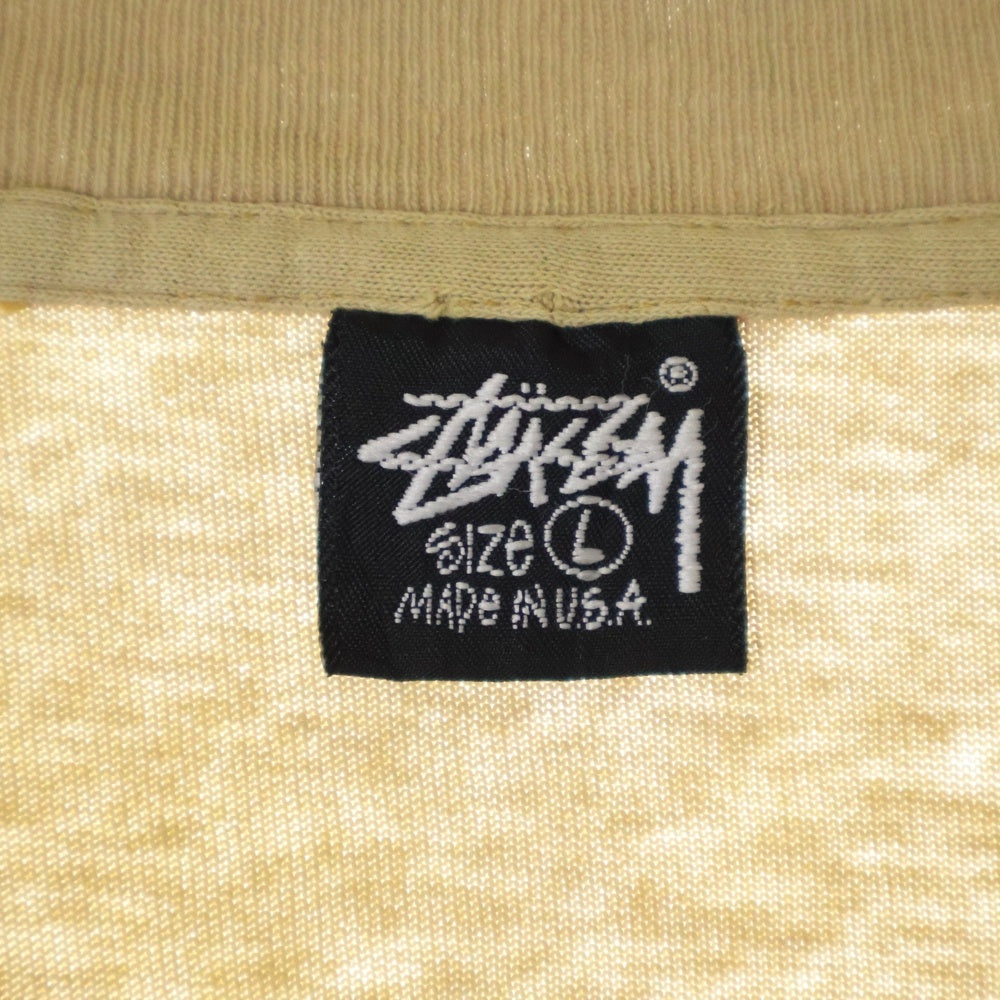 STUSSY(ステューシー) 90s OLD STUSSY CLOWNLOGO オールドステューシー クラウンロゴ 両面プリント Tシャツ 半袖カットソー イエロー