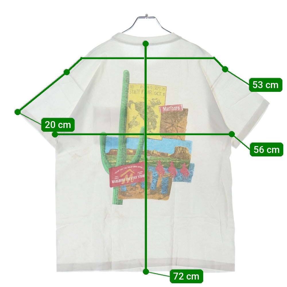 VINTAGE(ヴィンテージ) 90s MARLBORO COWBOY バックプリント ポケット 半袖Tシャツ カットソー ホワイト