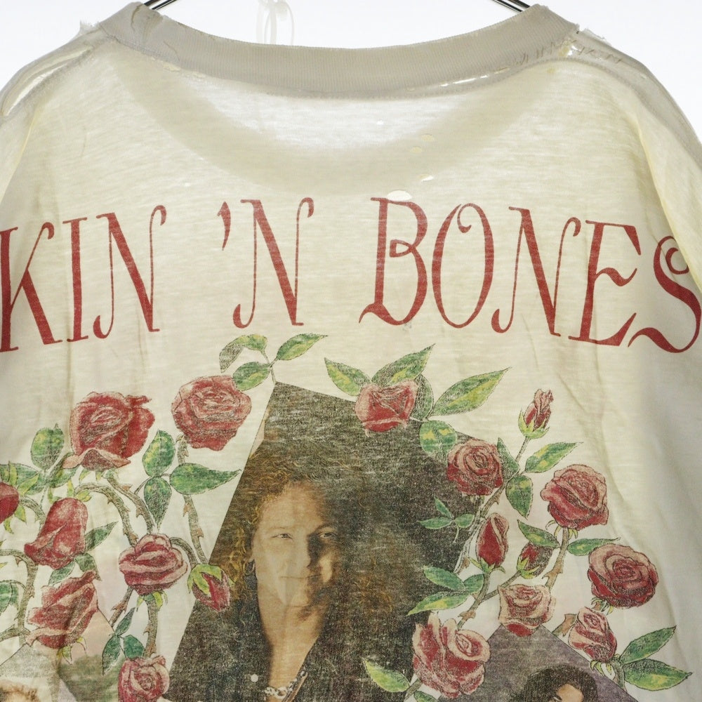 VINTAGE(ヴィンテージ) 90s GUNS N ROSES SKIN N BONES WORLD TOUR 1993 ガンズ アンド ローゼズ 半袖Tシャツ カットソー ホワイト