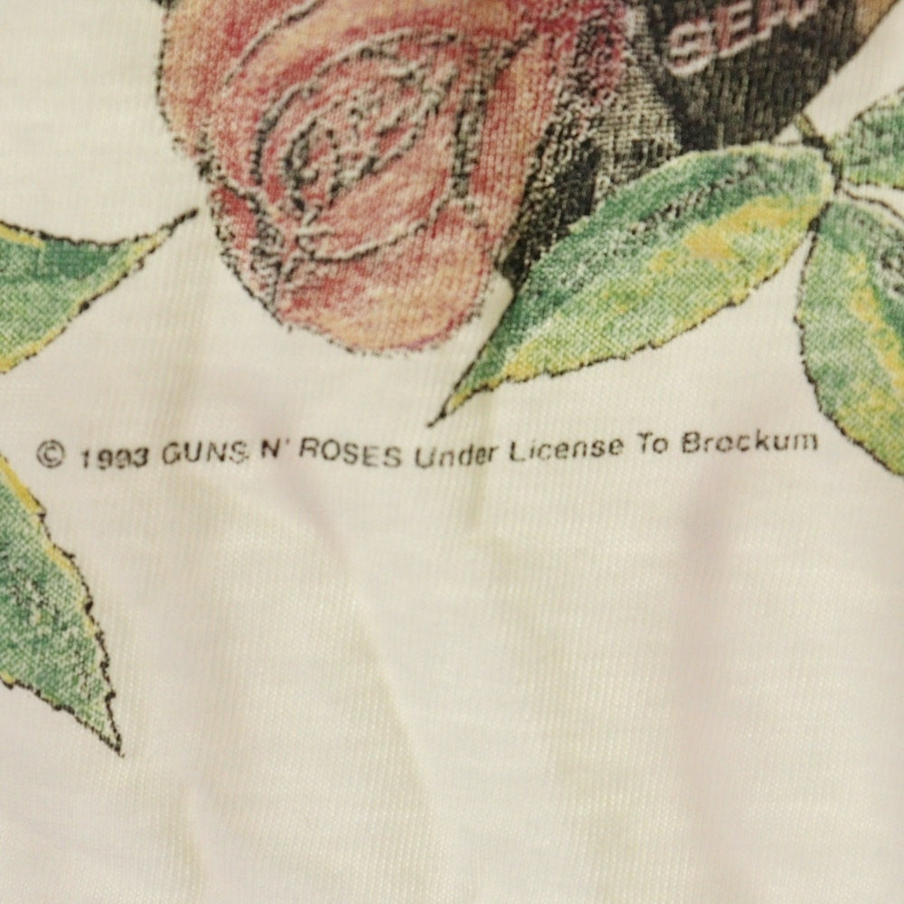 VINTAGE(ヴィンテージ) 90s GUNS N ROSES SKIN N BONES WORLD TOUR 1993 ガンズ アンド ローゼズ 半袖Tシャツ カットソー ホワイト