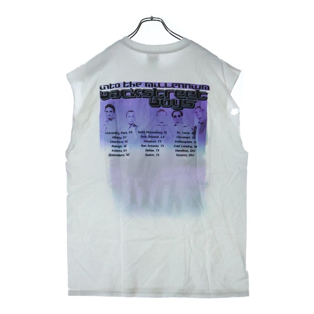 VINTAGE(ヴィンテージ) 00s BACK STREET BOYS INTO THE MILLENNIUM カットオフ ノースリーブTシャツ カットソー ホワイト