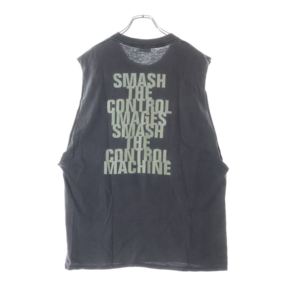 VINTAGE(ヴィンテージ) 90s MINISTRY SMASH THE CONTROL ミニストリー カットオフ ノースリーブTシャツ カットソー ブラック