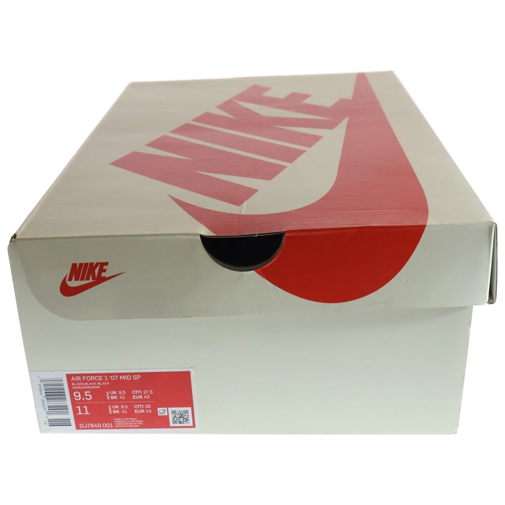 NIKE(ナイキ) ×STUSSY AIR FORCE 1 MID BLACK SNAKESKIN DJ7840-001 ステューシー エアフォースワン ミドルカットスニーカー ブラック US9.5/27.5cm