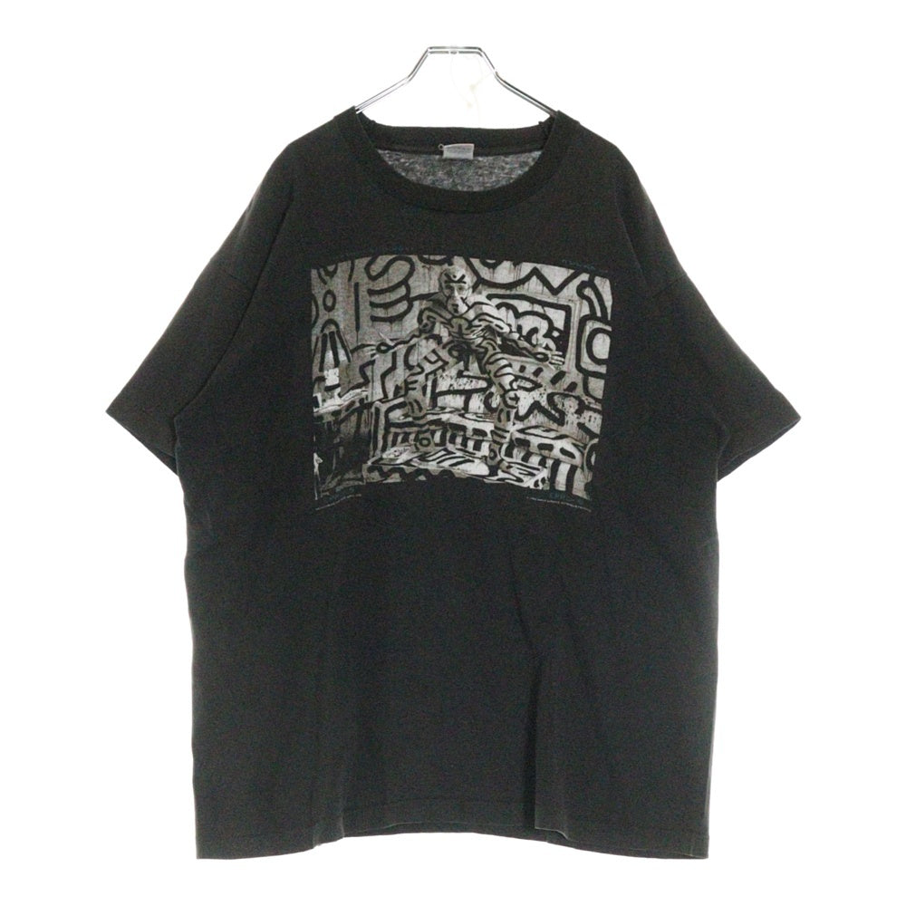 VINTAGE(ヴィンテージ) 90s KEITH HARING ANNIE LEIBOVITZ キースへリング アニー・リーボヴィッツ 両面プリント Tシャツ 半袖カットソー ブラック