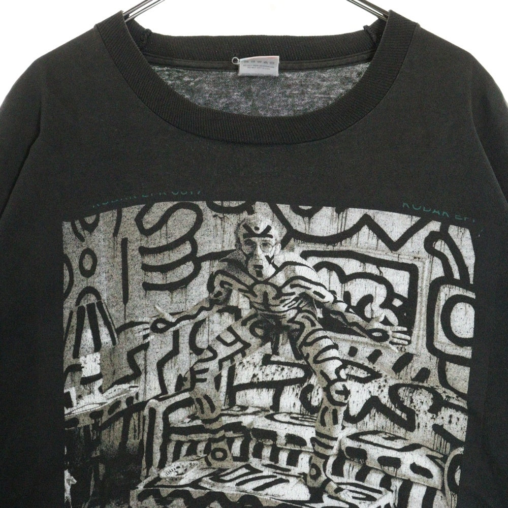 VINTAGE(ヴィンテージ) 90s KEITH HARING ANNIE LEIBOVITZ キースへリング アニー・リーボヴィッツ 両面プリント Tシャツ 半袖カットソー ブラック