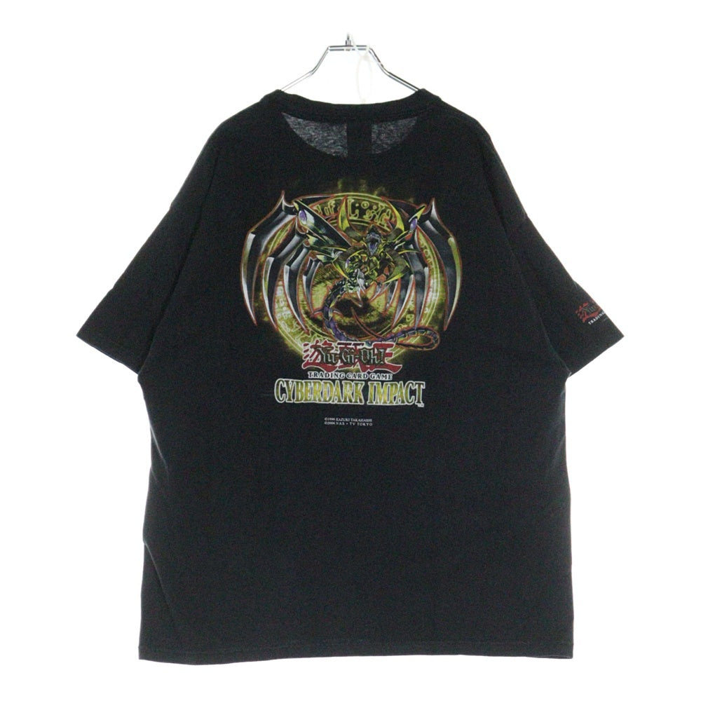 VINTAGE(ヴィンテージ) 00s 遊戯王 YU-GI-OH CYBERDARK IMPACT Tシャツ 半袖カットソー ブラック