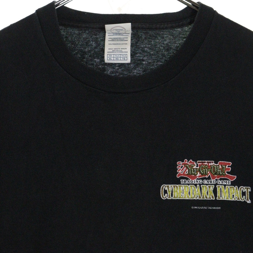 VINTAGE(ヴィンテージ) 00s 遊戯王 YU-GI-OH CYBERDARK IMPACT Tシャツ 半袖カットソー ブラック