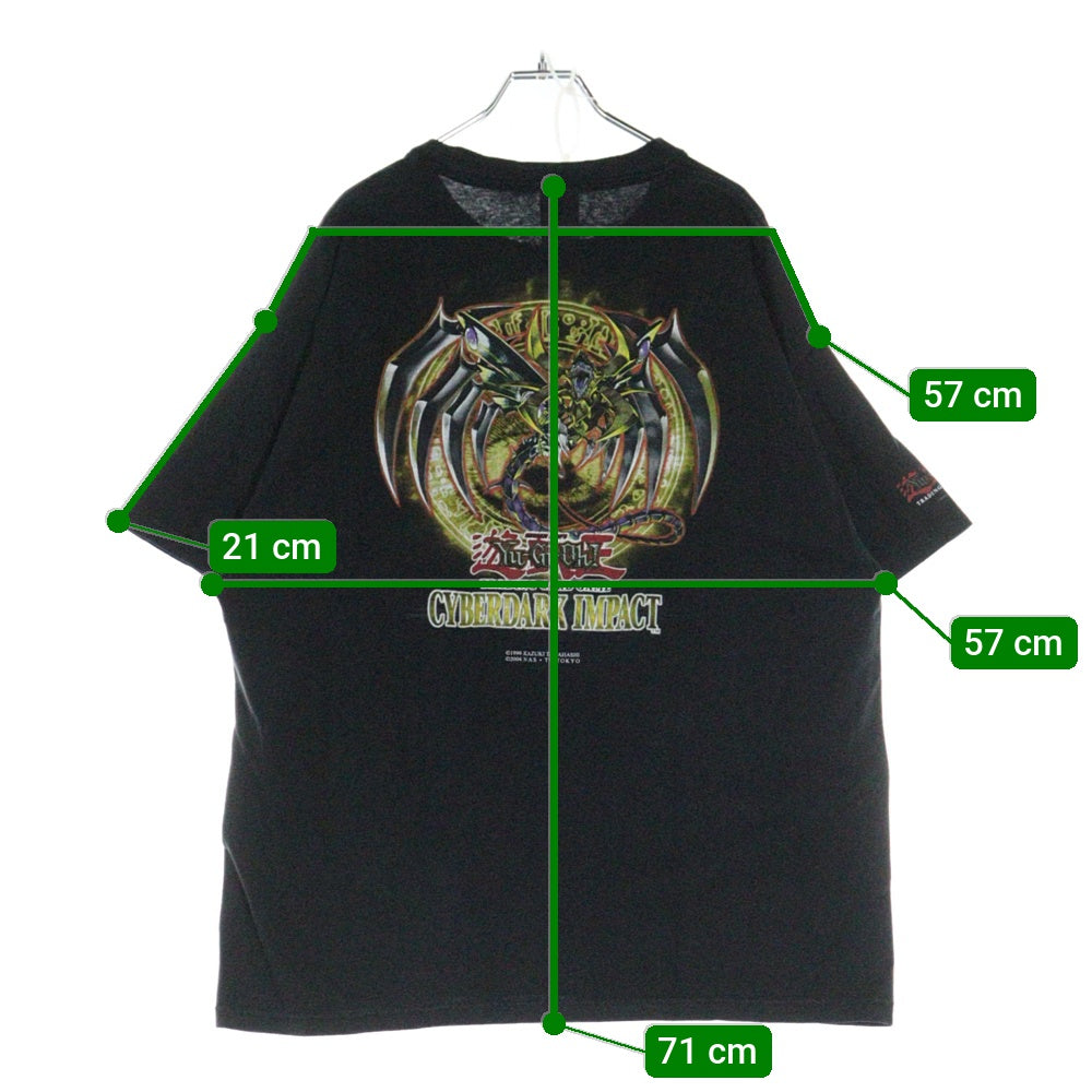 VINTAGE(ヴィンテージ) 00s 遊戯王 YU-GI-OH CYBERDARK IMPACT Tシャツ 半袖カットソー ブラック