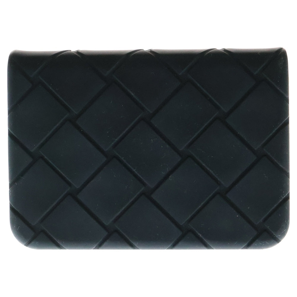 BOTTEGA VENETA(ボッテガヴェネタ) INTRECCIATO RUBBER CARD CASE イントレチャート 二つ折り ラバー カードケース ブラック