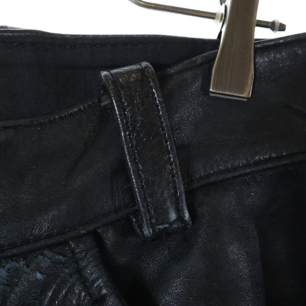 VANSON(バンソン) LEATHER TALON ZIP レザー ロング パンツ ブラック