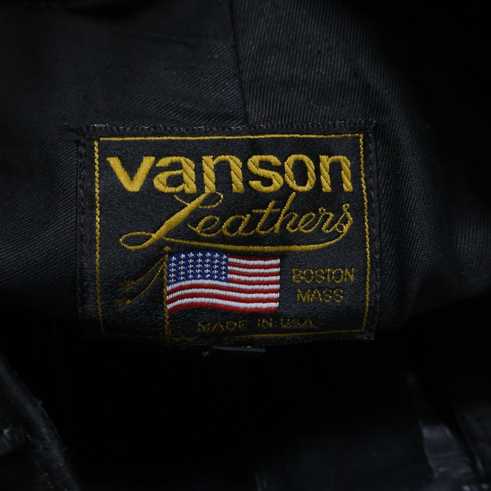 VANSON(バンソン) LEATHER TALON ZIP レザー ロング パンツ ブラック