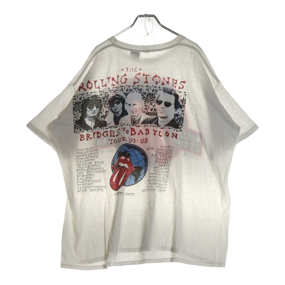 VINTAGE(ヴィンテージ) 90s ROLLING STONES BRIDGES TO BADYLON TOUR ローリングストーンズ Tシャツ 半袖カットソー ホワイト