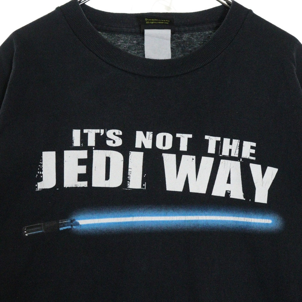 VINTAGE(ヴィンテージ) 90-00s STARWARS IT'S NOT THE JEDI WAY スターウォーズ ライトセーバー フロントプリント Tシャツ 半袖カットソー ブラック