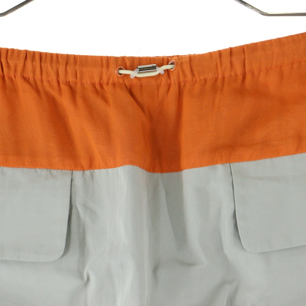 UNDERCOVER(アンダーカバー) 10ss LESS BUT BETTER期 URCR N1 MINI SKIRT レザー切替 シルク ミニスカート E1602 ブラウン/オレンジ