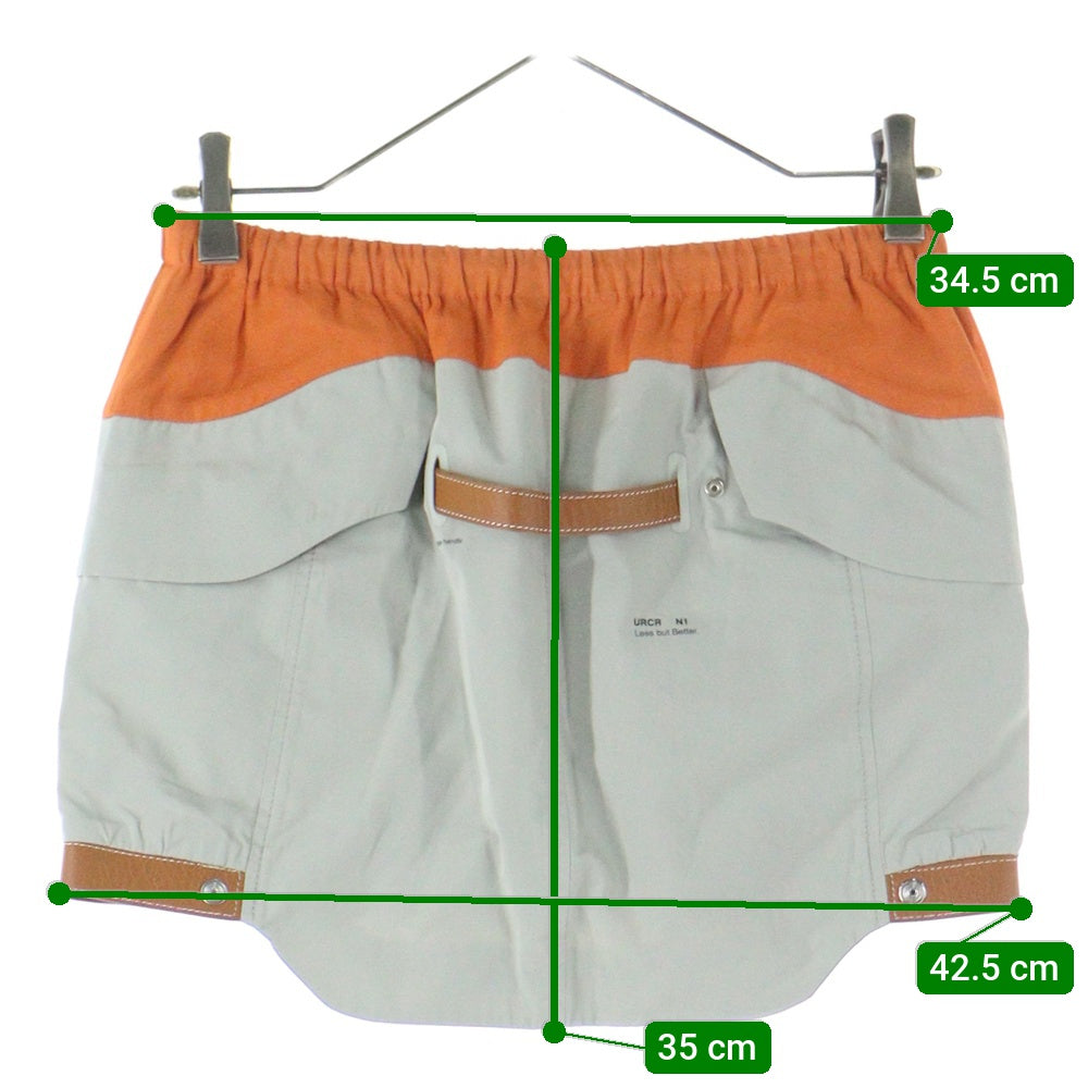 UNDERCOVER(アンダーカバー) 10ss LESS BUT BETTER期 URCR N1 MINI SKIRT レザー切替 シルク ミニスカート E1602 ブラウン/オレンジ