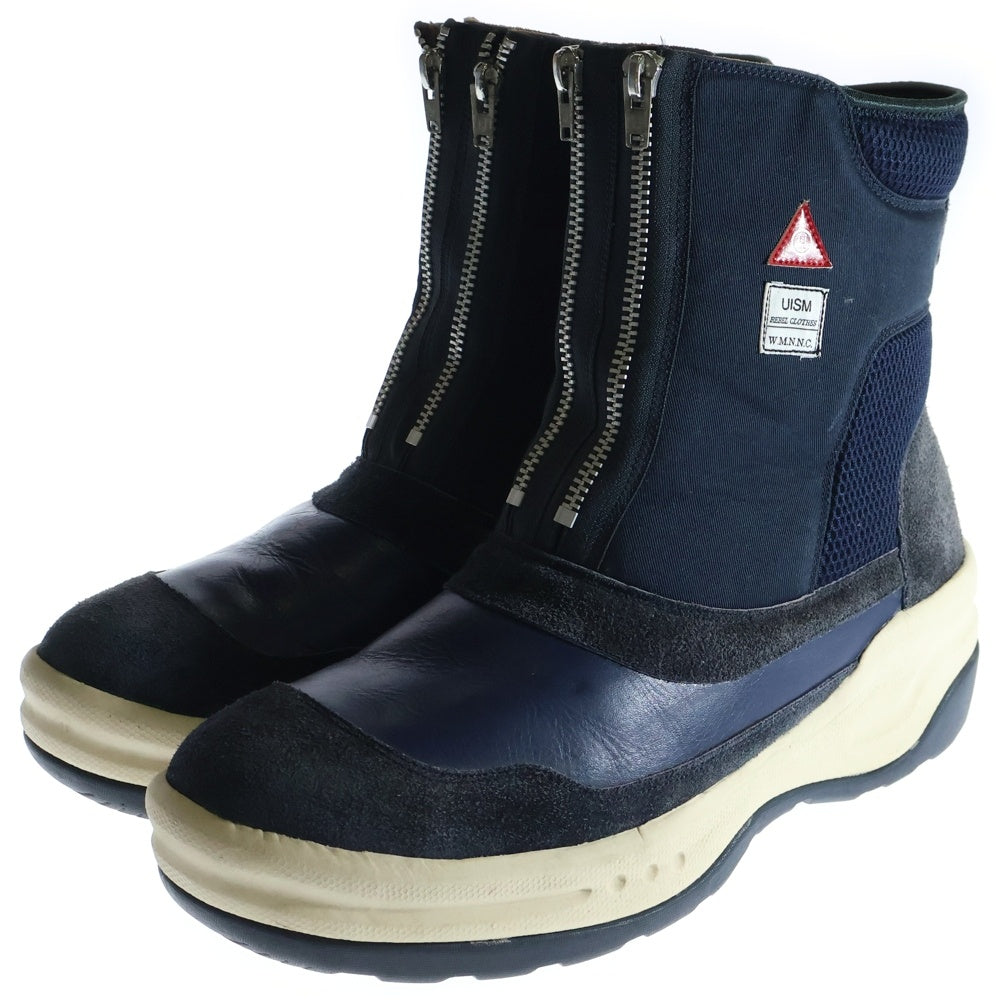 UNDERCOVER(アンダーカバー) 08AW TWIN ZIP UP BOOTS WE MAKE NOISE NOT CLOTHES ジップアップ ブーツ ネイビー/ホワイト