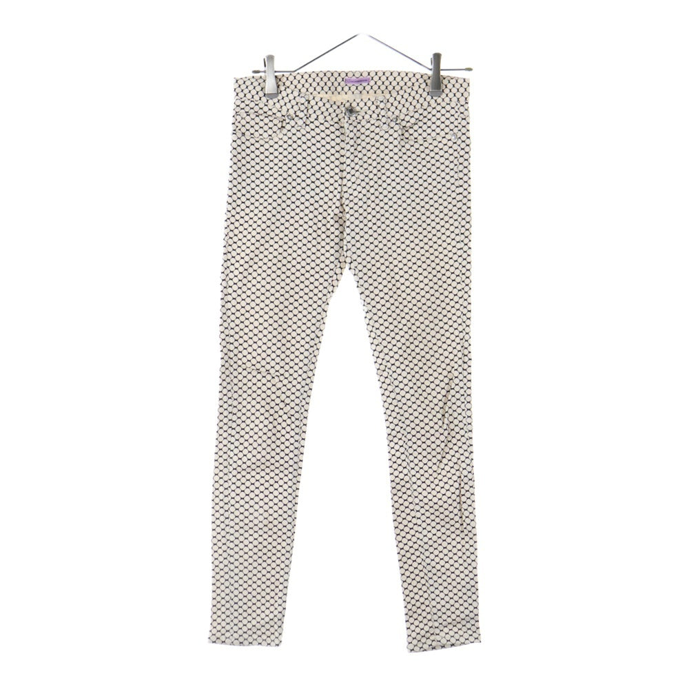 SueUNDERCOVER(スーアンダーカバー) SQUARE DOT SKINNY スクエア ドット スキニー 幾何学模様 総柄パンツ SUL1501 ホワイト