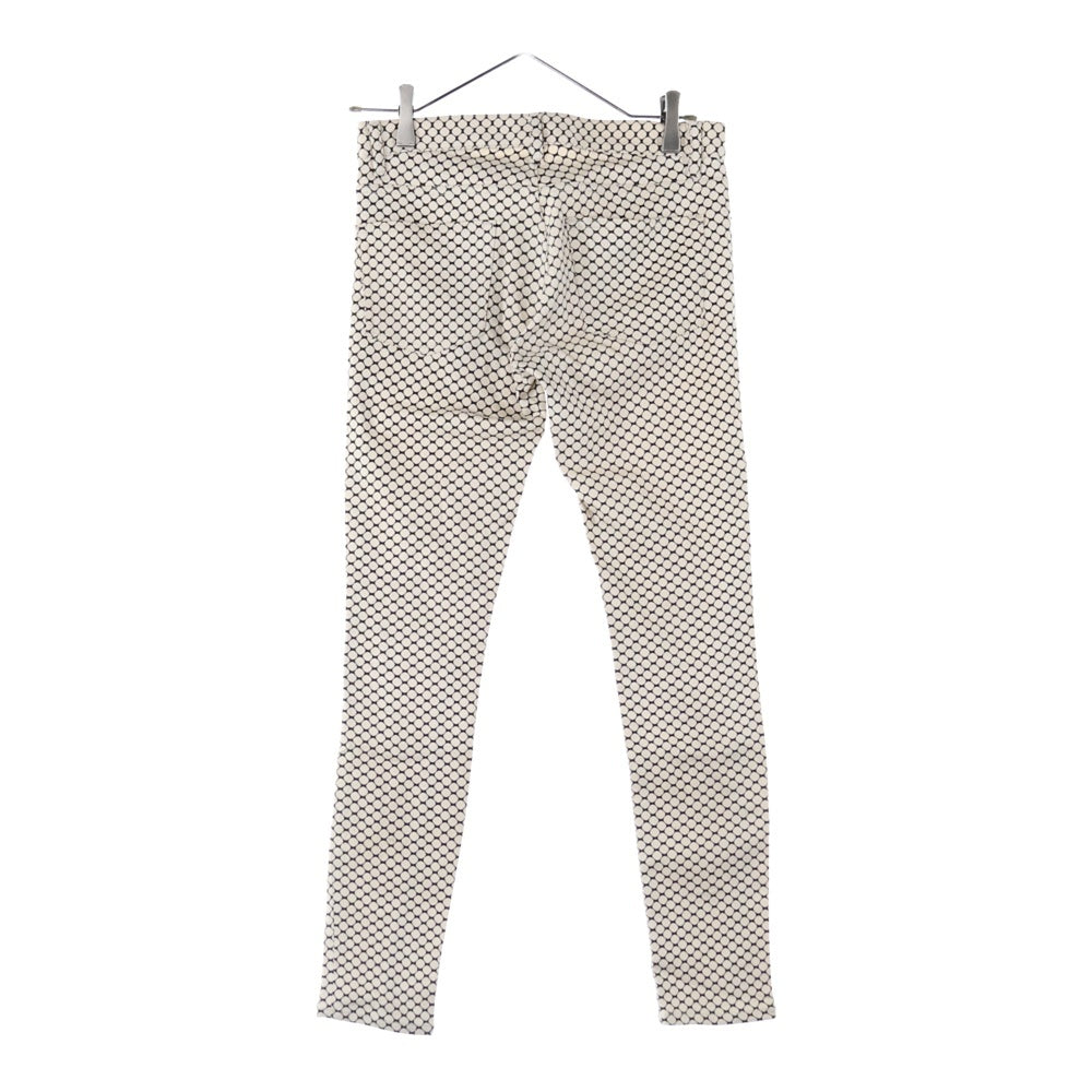 SueUNDERCOVER(スーアンダーカバー) SQUARE DOT SKINNY スクエア ドット スキニー 幾何学模様 総柄パンツ SUL1501 ホワイト