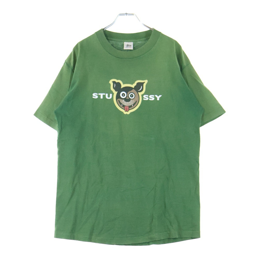 STUSSY(ステューシー) 90s OLD STUSSY DOG PRINT TEE オールドステューシー ドッグ プリント Tシャツ 半袖カットソー グリーン
