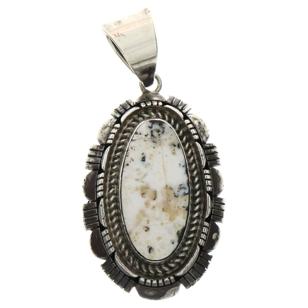 INDIAN JEWELRY(インディアンジュエリー) NAVAJO RCC STERLING RICHARD CURLEY ナバホ族 スターリング シルバー リチャードカーリー ホワイトバッファロー ペンダントトップ