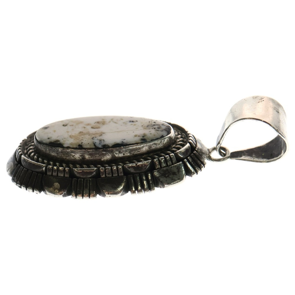 INDIAN JEWELRY(インディアンジュエリー) NAVAJO RCC STERLING RICHARD CURLEY ナバホ族 スターリング シルバー リチャードカーリー ホワイトバッファロー ペンダントトップ