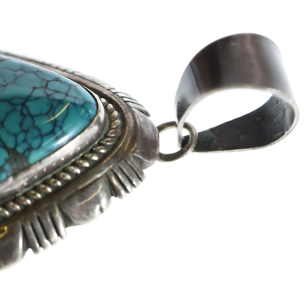 INDIAN JEWELRY(インディアンジュエリー) NAVAJO LLL STERLING ナバホ族 スターリング シルバー ターコイズ ペンダントトップ