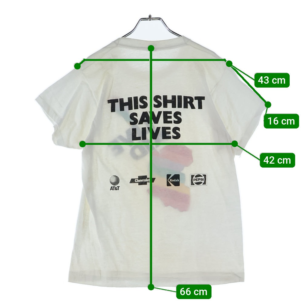 VINTAGE(ヴィンテージ) 80s LIVE AID ライブエイド 半袖Tシャツ ホワイト