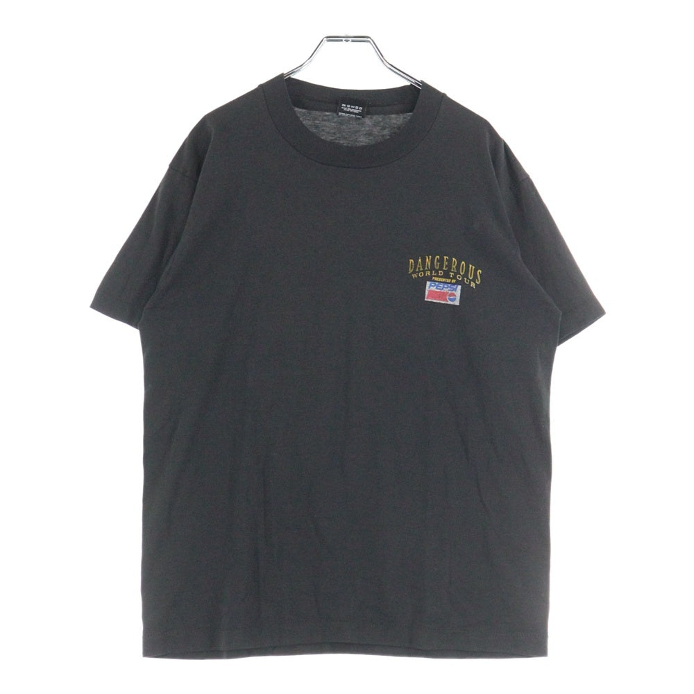 VINTAGE(ヴィンテージ) 90s MICHAEL JACKSON DANGEROUS WORLD TOUR PEPSI マイケルジャクソン 両面プリント Tシャツ 半袖カットソー ブラック