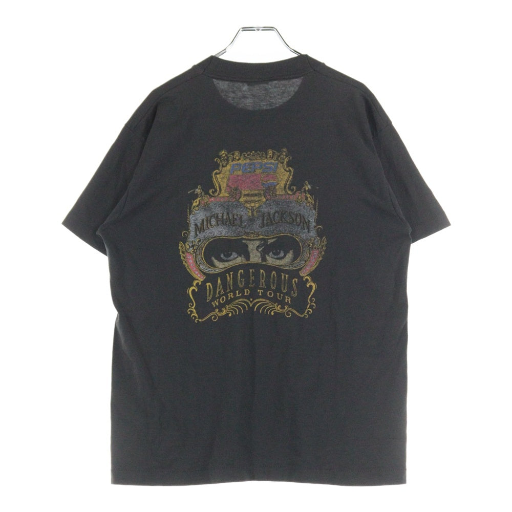 VINTAGE(ヴィンテージ) 90s MICHAEL JACKSON DANGEROUS WORLD TOUR PEPSI マイケルジャクソン 両面プリント Tシャツ 半袖カットソー ブラック