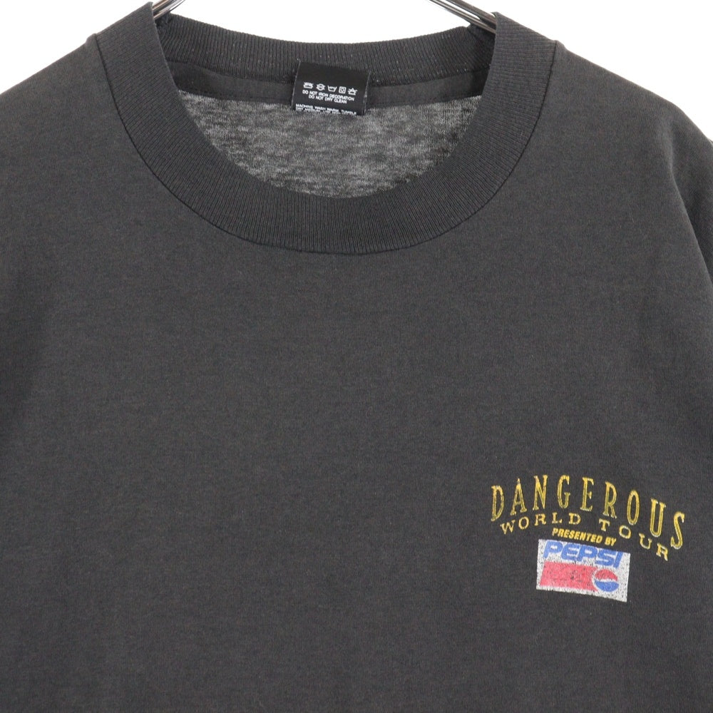 VINTAGE(ヴィンテージ) 90s MICHAEL JACKSON DANGEROUS WORLD TOUR PEPSI マイケルジャクソン 両面プリント Tシャツ 半袖カットソー ブラック