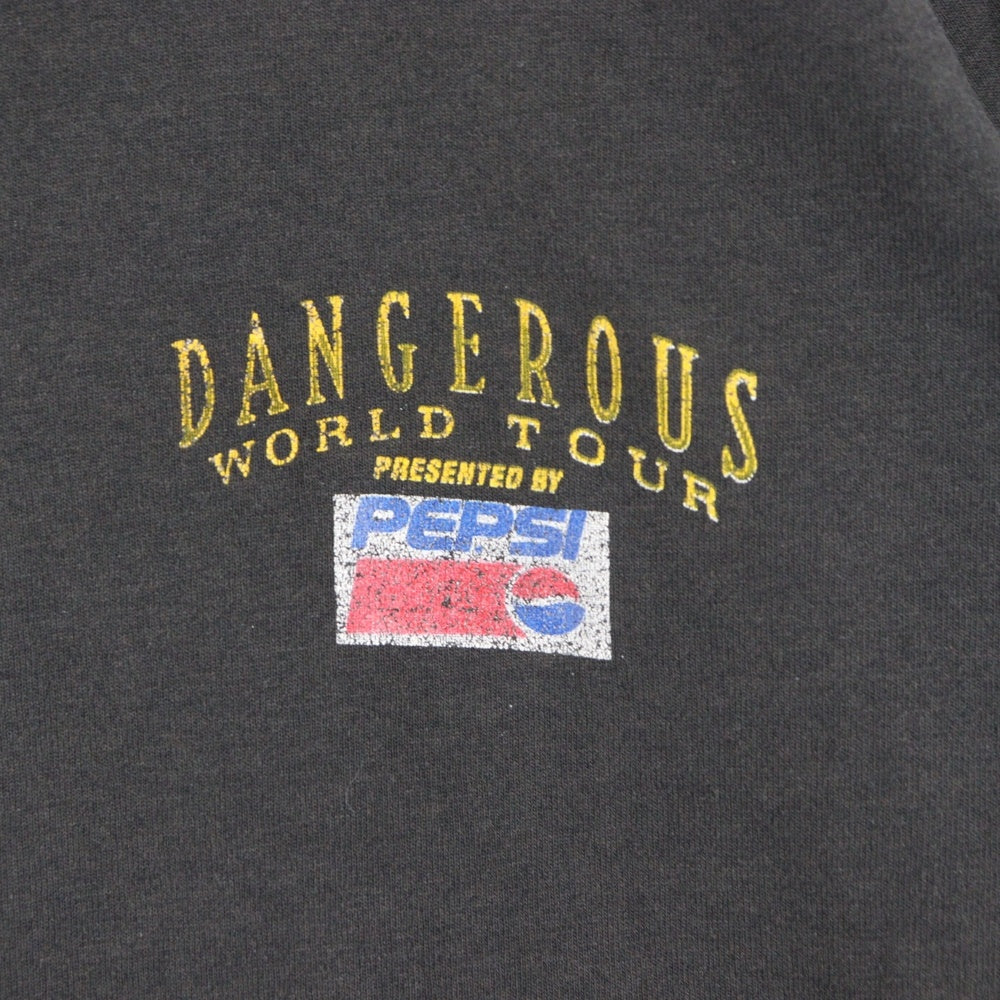 VINTAGE(ヴィンテージ) 90s MICHAEL JACKSON DANGEROUS WORLD TOUR PEPSI マイケルジャクソン 両面プリント Tシャツ 半袖カットソー ブラック