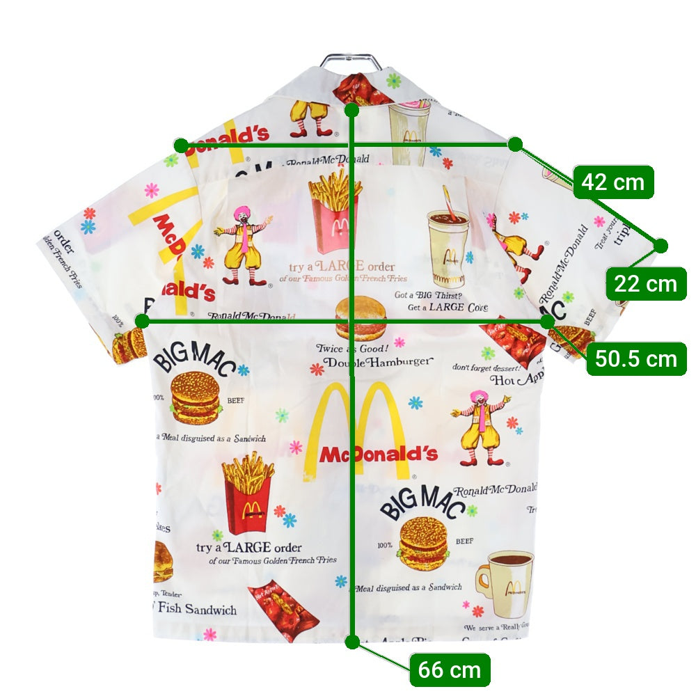 VINTAGE(ヴィンテージ) 60ー70s McDonald's S/S HAWAIIAN マクドナルド オープンカラー 半袖 シャツ ホワイト