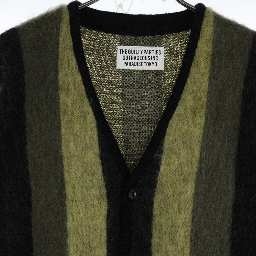 WACKO MARIA(ワコマリア) 20AW STRIPED MOHAIR CARDIGAN モヘアカーディガン ストライプ柄 サイズS