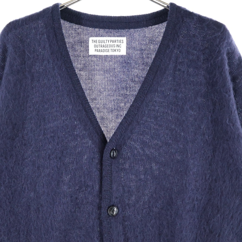 WACKO MARIA(ワコマリア) WOOL MOHAIR CARDIGAN ウール モヘアカーディガン ネイビー