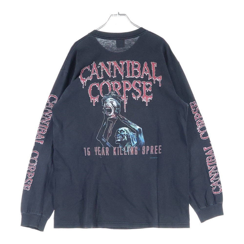 VINTAGE(ヴィンテージ) 00s 2003 CANNIBAL CORPSE Unleashing the Bloodthirsty カン二バルコープス 両面プリント 長袖Tシャツ ブラック