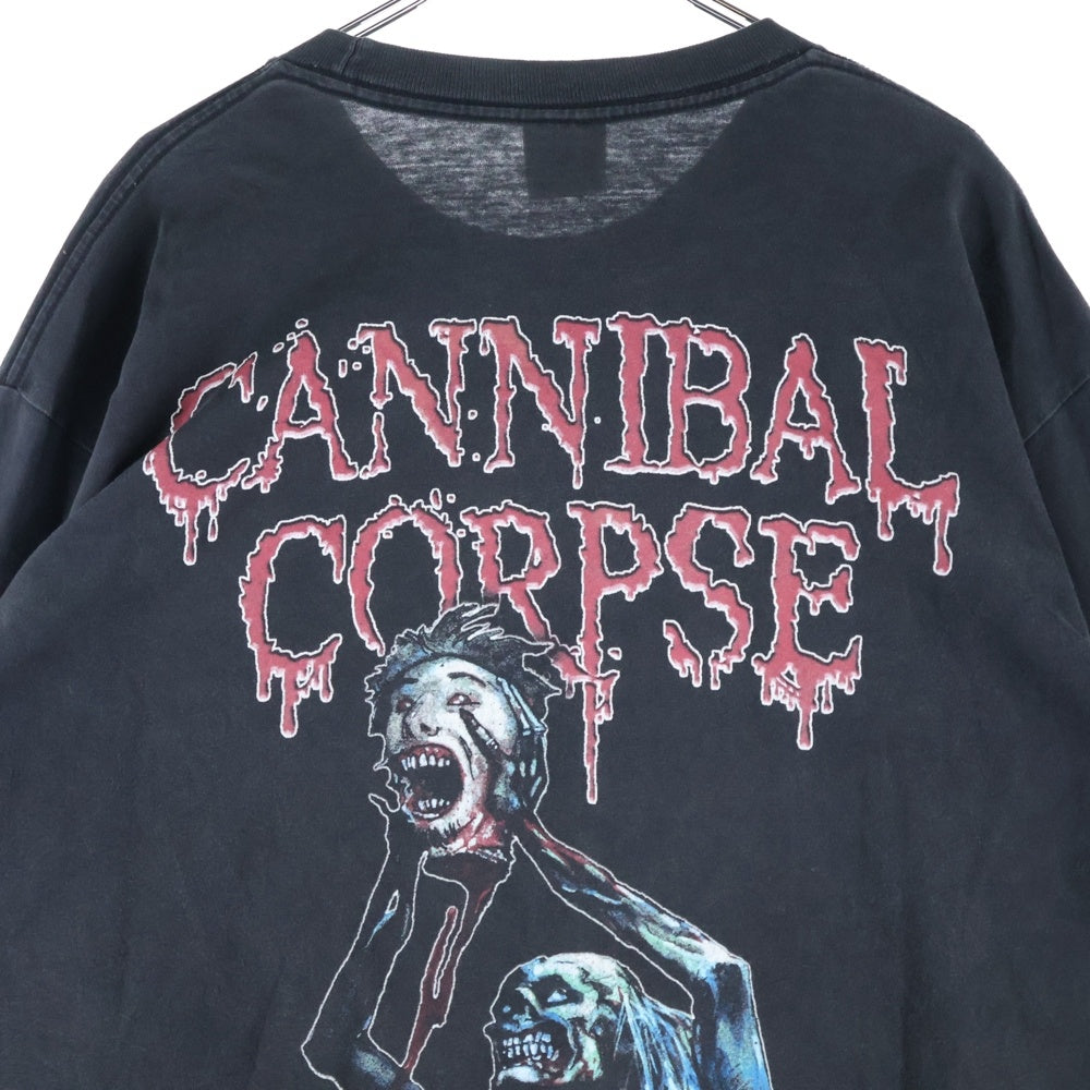 VINTAGE(ヴィンテージ) 00s 2003 CANNIBAL CORPSE Unleashing the Bloodthirsty カン二バルコープス 両面プリント 長袖Tシャツ ブラック