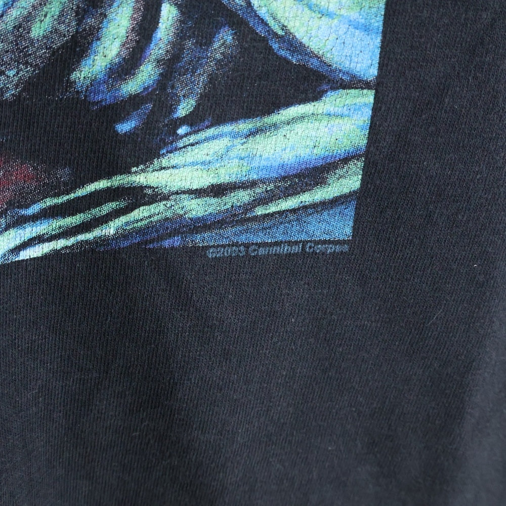 VINTAGE(ヴィンテージ) 00s 2003 CANNIBAL CORPSE Unleashing the Bloodthirsty カン二バルコープス 両面プリント 長袖Tシャツ ブラック